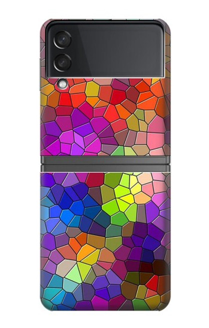 S3677 Mosaïques de briques colorées Etui Coque Housse pour Samsung Galaxy Z Flip 4