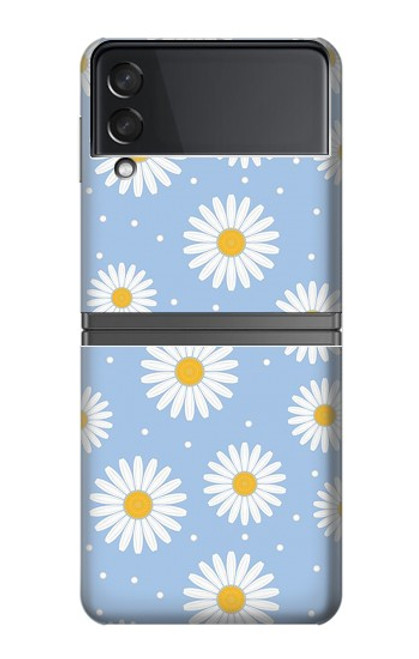 S3681 Motif de fleurs de marguerite Etui Coque Housse pour Samsung Galaxy Z Flip 4