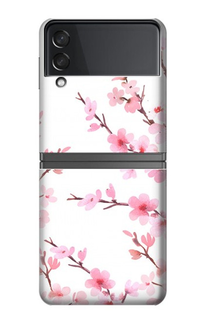 S3707 Fleur de cerisier rose fleur de printemps Etui Coque Housse pour Samsung Galaxy Z Flip 4