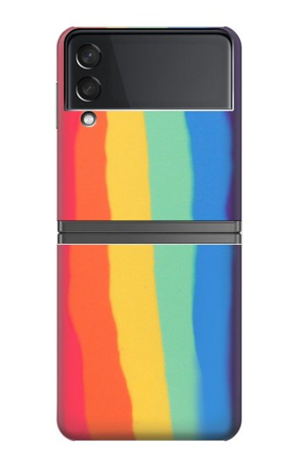 S3799 Arc-en-ciel aquarelle vertical mignon Etui Coque Housse pour Samsung Galaxy Z Flip 4