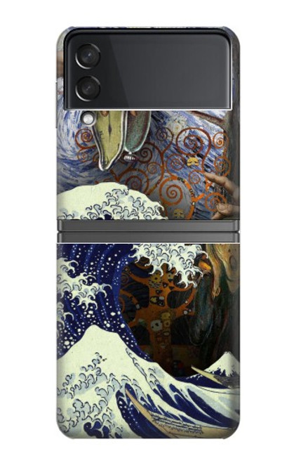 S3851 Monde de l'art Van Gogh Hokusai Da Vinci Etui Coque Housse pour Samsung Galaxy Z Flip 4