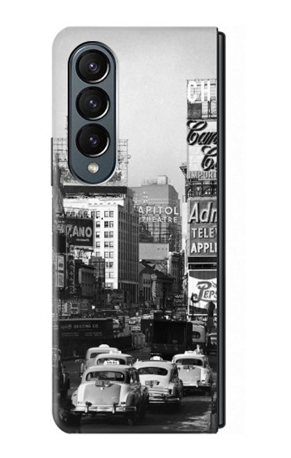 S0182 New York Vintage Etui Coque Housse pour Samsung Galaxy Z Fold 4