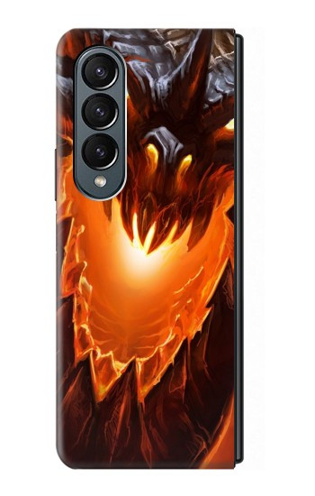 S0414 Dragon de feu Etui Coque Housse pour Samsung Galaxy Z Fold 4