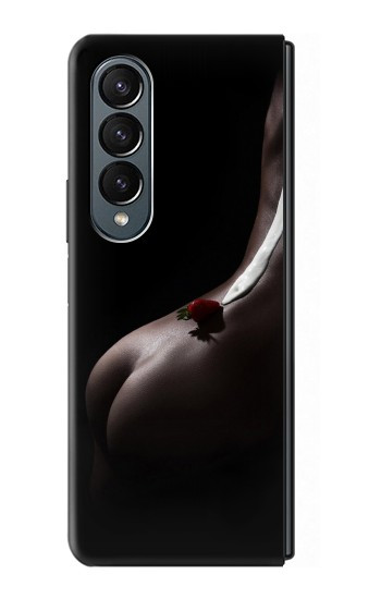 S0546 Sexy Crème fraise Etui Coque Housse pour Samsung Galaxy Z Fold 4