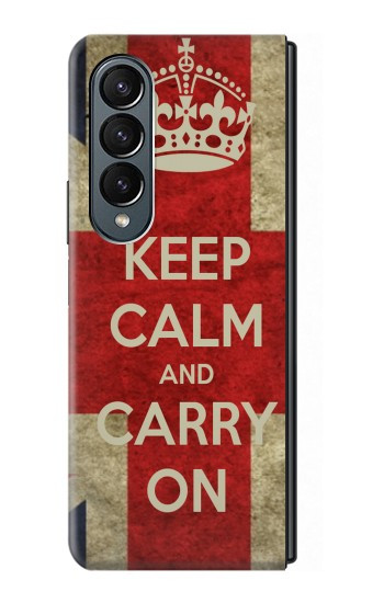 S0674 Garder le calme et continuer Etui Coque Housse pour Samsung Galaxy Z Fold 4