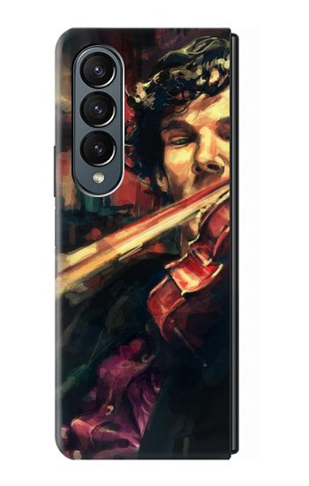 S0723 Peinture Art violon Etui Coque Housse pour Samsung Galaxy Z Fold 4