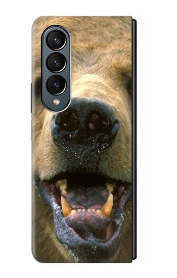 S0840 Grizzly Bear visage Etui Coque Housse pour Samsung Galaxy Z Fold 4