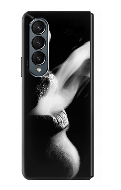 S0917 Sexy lèvres Fille de fumer Etui Coque Housse pour Samsung Galaxy Z Fold 4