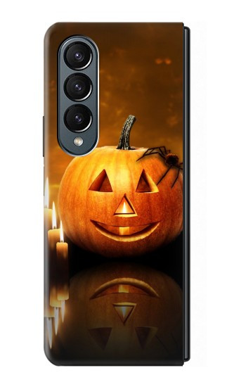 S1083 Citrouille araignée bougies Halloween Etui Coque Housse pour Samsung Galaxy Z Fold 4