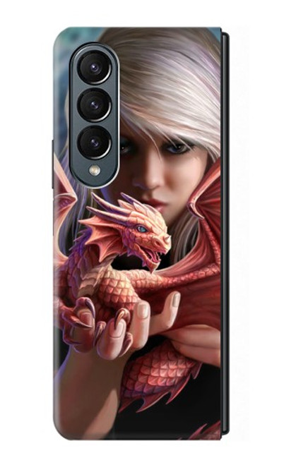 S1237 Bébé Rouge Dragon de Feu Etui Coque Housse pour Samsung Galaxy Z Fold 4