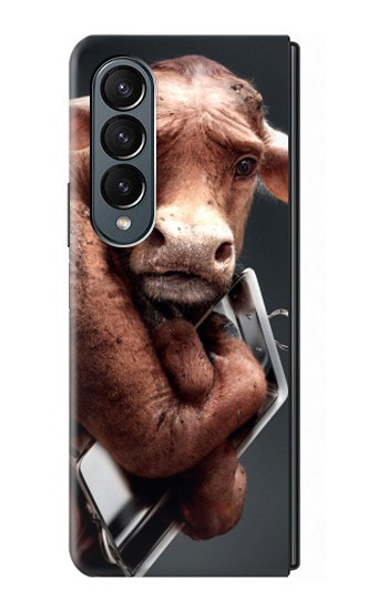 S1271 Vache Folle Etui Coque Housse pour Samsung Galaxy Z Fold 4
