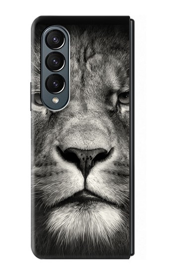 S1352 Lion Visage Etui Coque Housse pour Samsung Galaxy Z Fold 4