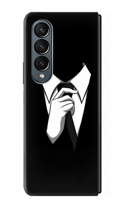 S1591 Anonymous Homme en Costume Noir Etui Coque Housse pour Samsung Galaxy Z Fold 4