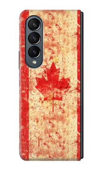 S1603 Drapeau du Canada Vieux Millésime Etui Coque Housse pour Samsung Galaxy Z Fold 4