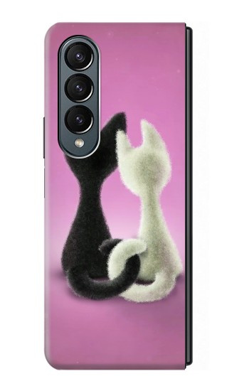 S1832 Chat d'amour Etui Coque Housse pour Samsung Galaxy Z Fold 4