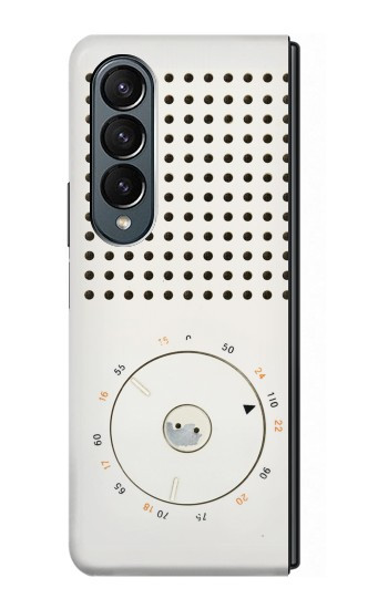 S1857 Rétro transistor radio Etui Coque Housse pour Samsung Galaxy Z Fold 4