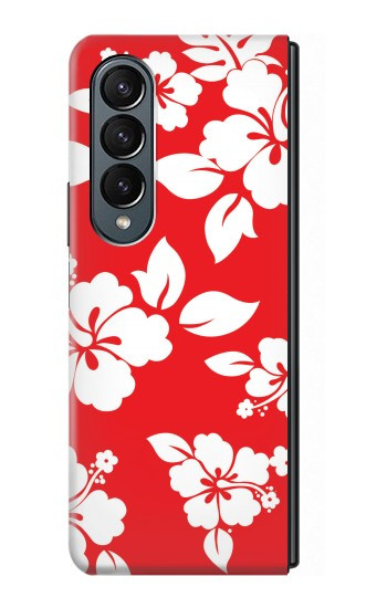 S1949 Motif Hibiscus hawaïenne Etui Coque Housse pour Samsung Galaxy Z Fold 4