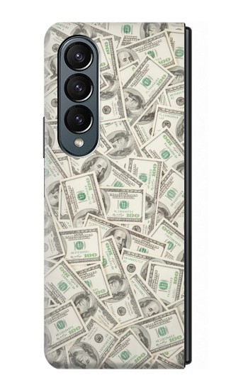 S2077 Billets Dollar argent Etui Coque Housse pour Samsung Galaxy Z Fold 4
