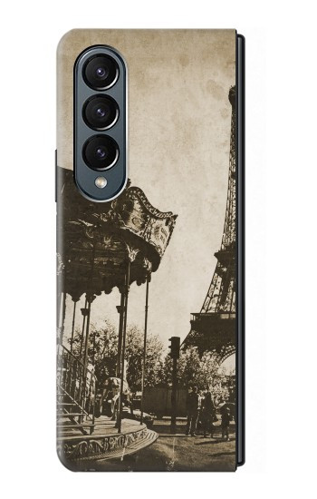 S2174 Tour Eiffel Paris Millésime Etui Coque Housse pour Samsung Galaxy Z Fold 4
