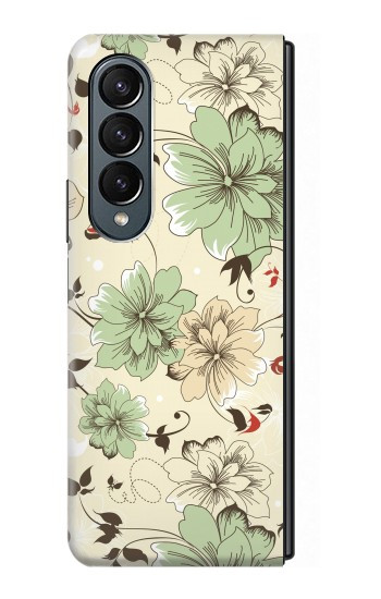 S2179 Motif Fleur Floral Art Millésime Etui Coque Housse pour Samsung Galaxy Z Fold 4