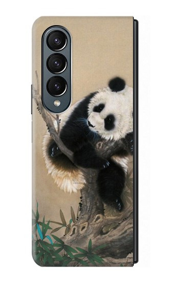 S2210 Peinture Art Panda Fluffy Etui Coque Housse pour Samsung Galaxy Z Fold 4