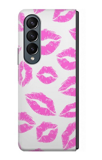 S2214 Bisous Lèvres roses Etui Coque Housse pour Samsung Galaxy Z Fold 4