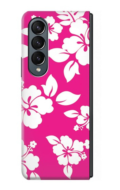 S2246 Motif rose Hawai Hibiscus Etui Coque Housse pour Samsung Galaxy Z Fold 4