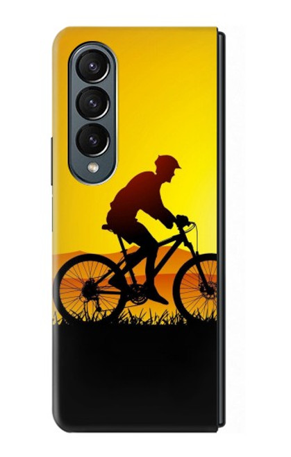 S2385 Vélo Vélo Coucher de soleil Etui Coque Housse pour Samsung Galaxy Z Fold 4