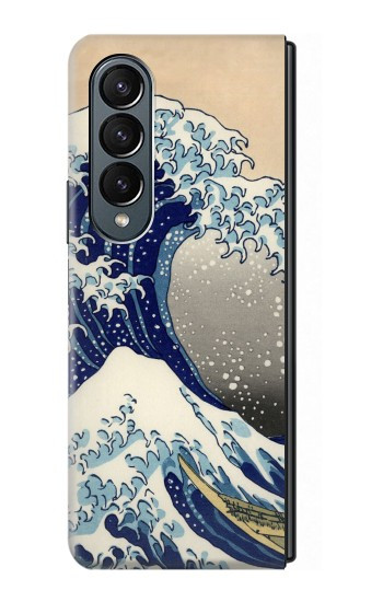 S2389 Hokusai La grande vague de Kanagawa Etui Coque Housse pour Samsung Galaxy Z Fold 4