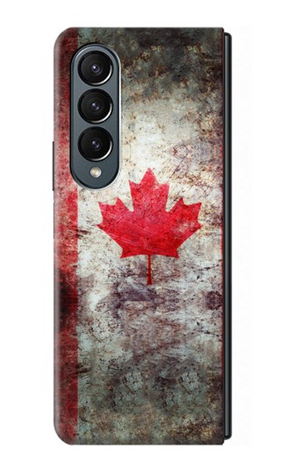 S2490 Canada Feuille d'érable Drapeau Texture Etui Coque Housse pour Samsung Galaxy Z Fold 4