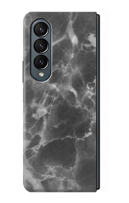 S2526 Noir Marbre imprimé graphique Etui Coque Housse pour Samsung Galaxy Z Fold 4