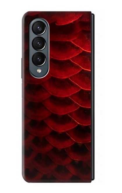 S2879 Rouge Arowana écailles de poisson Etui Coque Housse pour Samsung Galaxy Z Fold 4