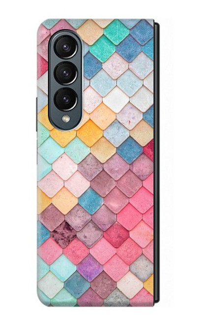 S2947 Bonbons Minimal Couleurs pastel Etui Coque Housse pour Samsung Galaxy Z Fold 4