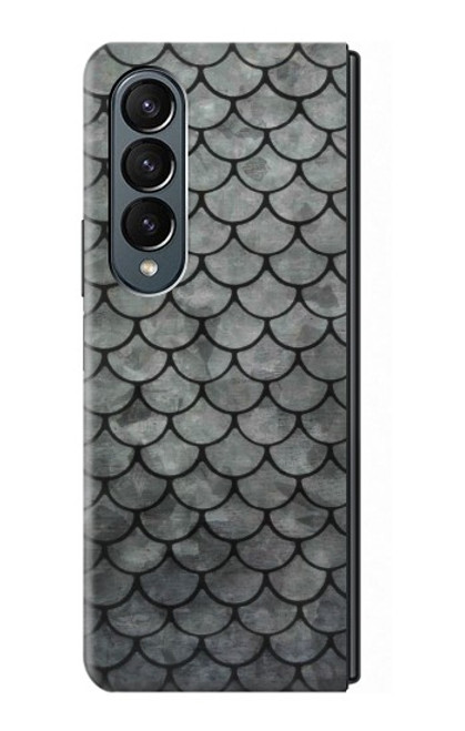 S2950 Echelle Argent Poisson Etui Coque Housse pour Samsung Galaxy Z Fold 4