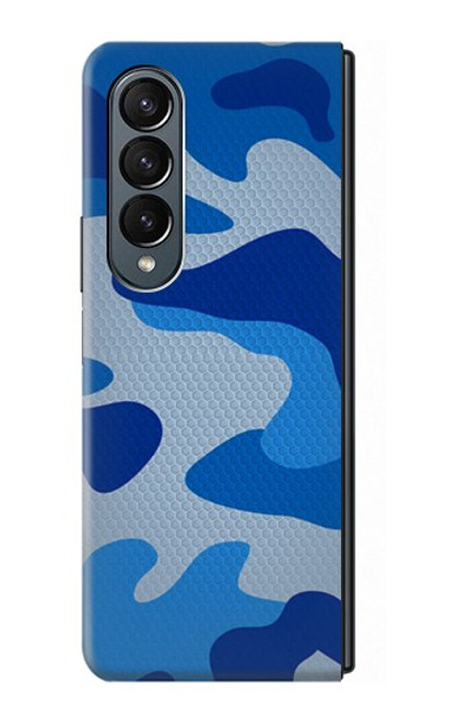 S2958 Armée Bleu Camo Camouflage Etui Coque Housse pour Samsung Galaxy Z Fold 4