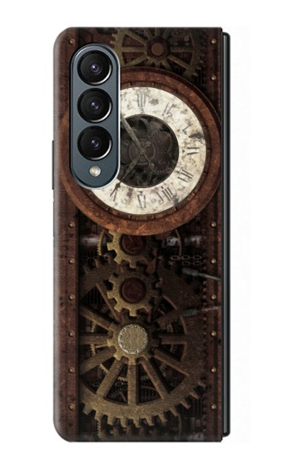 S3221 Gears steampunk Horloge Etui Coque Housse pour Samsung Galaxy Z Fold 4