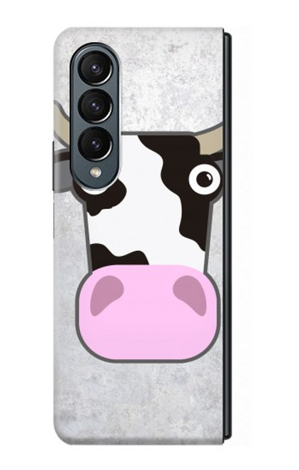 S3257 Vache Dessin animé Etui Coque Housse pour Samsung Galaxy Z Fold 4