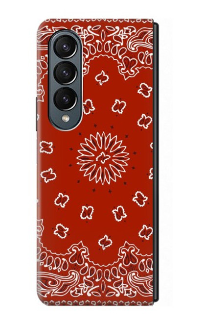 S3355 Motif Bandana Rouge Etui Coque Housse pour Samsung Galaxy Z Fold 4