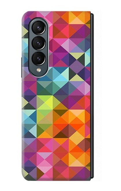 S3477 Motif abstrait de diamant Etui Coque Housse pour Samsung Galaxy Z Fold 4