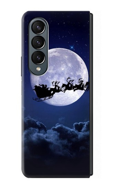 S3508 Noël Père Noël Lune Etui Coque Housse pour Samsung Galaxy Z Fold 4