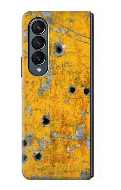 S3528 Bullet Rouille Jaune Métal Etui Coque Housse pour Samsung Galaxy Z Fold 4