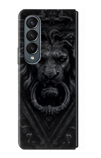 S3619 Lion noir gothique Etui Coque Housse pour Samsung Galaxy Z Fold 4