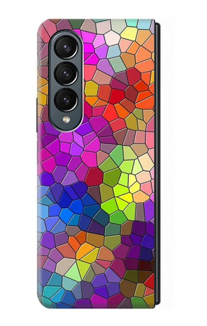 S3677 Mosaïques de briques colorées Etui Coque Housse pour Samsung Galaxy Z Fold 4