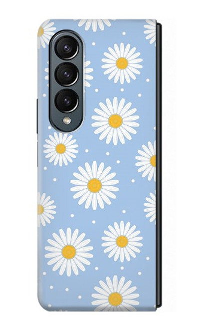 S3681 Motif de fleurs de marguerite Etui Coque Housse pour Samsung Galaxy Z Fold 4