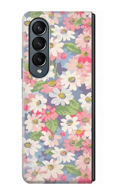 S3688 Motif d'art floral floral Etui Coque Housse pour Samsung Galaxy Z Fold 4