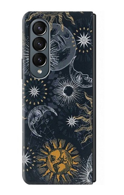 S3702 Lune et soleil Etui Coque Housse pour Samsung Galaxy Z Fold 4
