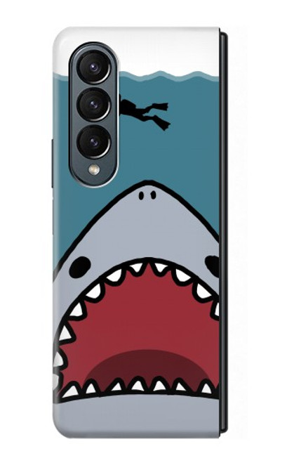 S3825 Plongée en mer de requin de dessin animé Etui Coque Housse pour Samsung Galaxy Z Fold 4