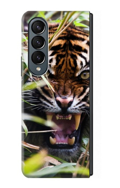 S3838 Tigre du Bengale qui aboie Etui Coque Housse pour Samsung Galaxy Z Fold 4