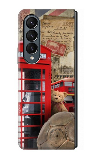 S3856 Vintage Londres Britannique Etui Coque Housse pour Samsung Galaxy Z Fold 4