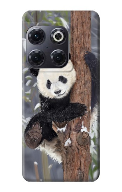 S3793 Peinture de neige mignon bébé panda Etui Coque Housse pour OnePlus 10T